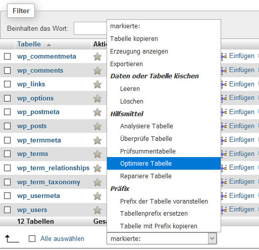 phpmyadmin-optimieren