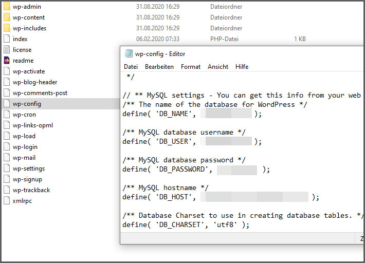 wp-config-anpassen